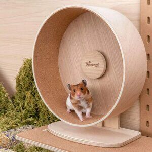NWOT Niteangel Wooden Hamster Exercise Wheel Silent Hamster Running Wheel Size M